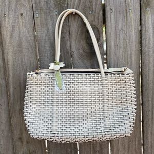 white wicker handbag